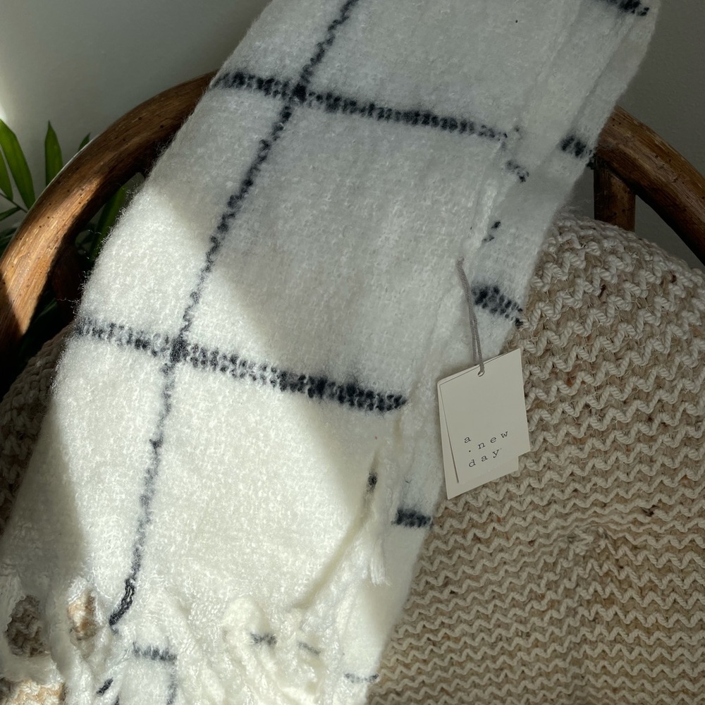 Brand new with tags, A New Day, white and black plaid scarf